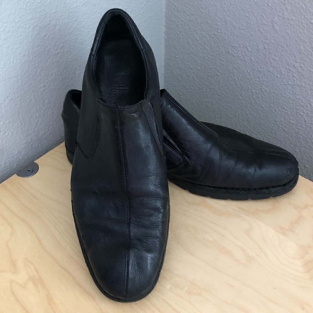 Cole Haan Black Leather Loafers Mens 9.5 Split Toe Slip One Coastal Preppy